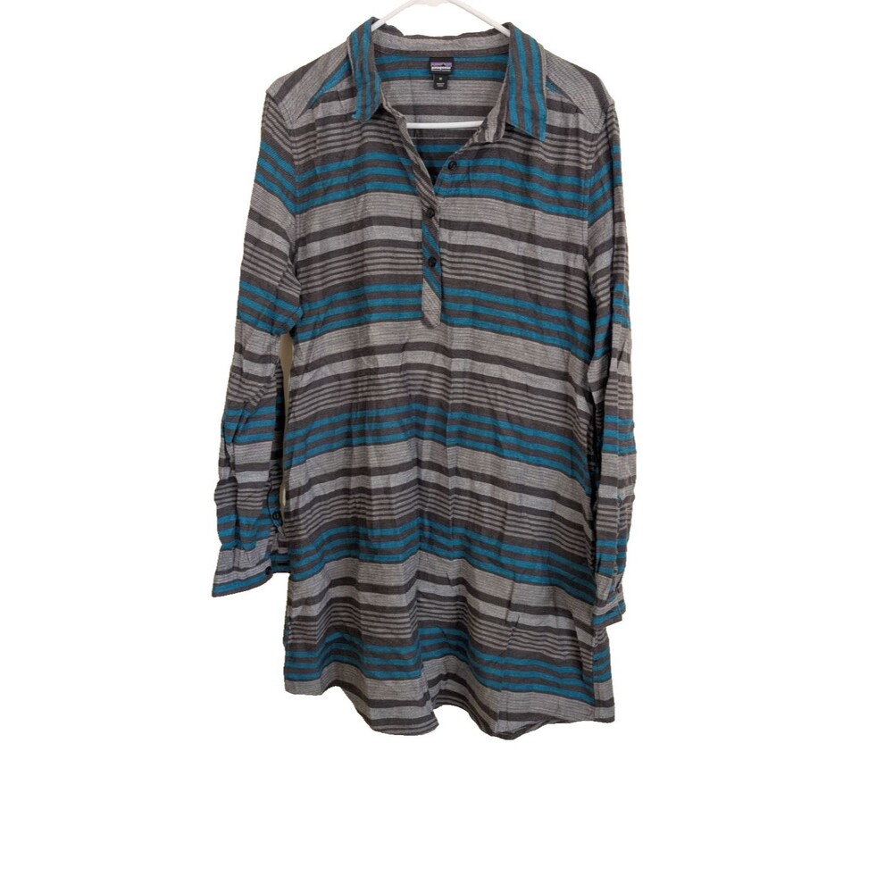 Patagonia Women's Mini Shirt Dress Organic Cotton Pockets Medium